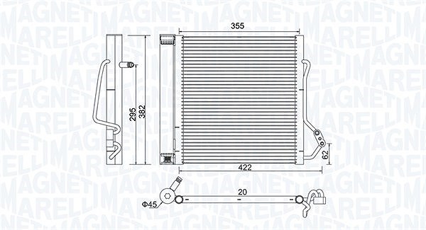 Magneti Marelli Kondensator, Klimaanlage [Hersteller-Nr. 350203810000] für Smart