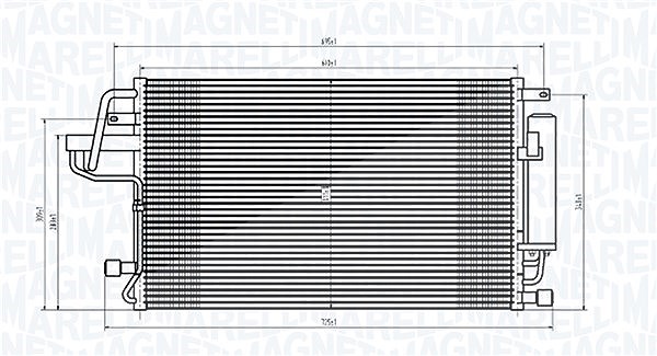 Magneti Marelli Kondensator, Klimaanlage [Hersteller-Nr. 350203843000] für Kia, Hyundai