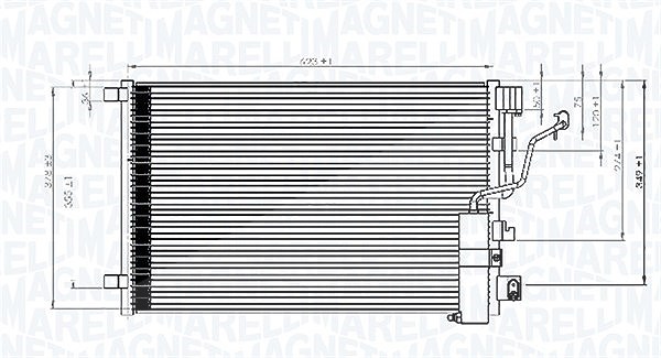 Magneti Marelli Kondensator, Klimaanlage [Hersteller-Nr. 350203841000] für Nissan