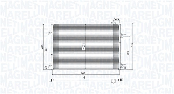 Magneti Marelli Kondensator, Klimaanlage [Hersteller-Nr. 350203803000] für Renault