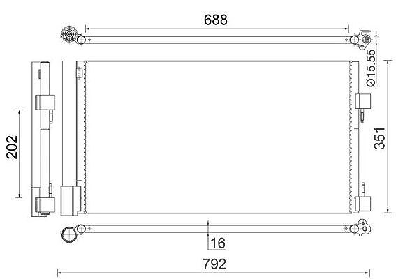 Mahle Kondensator, Klimaanlage [Hersteller-Nr. AC486000S] für Renault