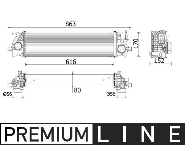 Mahle Ladeluftkühler [Hersteller-Nr. CI554000P] für Volvo