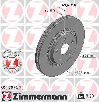 Zimmermann Bremsscheibe [Hersteller-Nr. 590.2834.20] für Toyota, Lexus