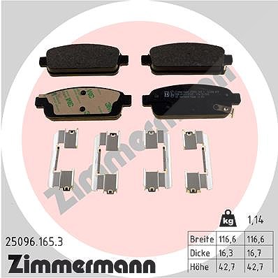 Zimmermann Bremsbelagsatz, Scheibenbremse [Hersteller-Nr. 25096.165.3] für Vauxhall, Opel