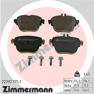 Zimmermann Bremsbelagsatz, Scheibenbremse [Hersteller-Nr. 22792.175.1] für Mercedes-Benz