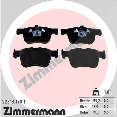 Zimmermann Bremsbelagsatz, Scheibenbremse [Hersteller-Nr. 22813.170.1] für Peugeot, Opel, Peugeot (df-psa), Citroën, Vauxhall, Ds