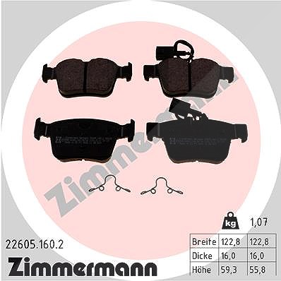 Zimmermann Bremsbelagsatz, Scheibenbremse [Hersteller-Nr. 22605.160.2] für Alfa Romeo, Maserati