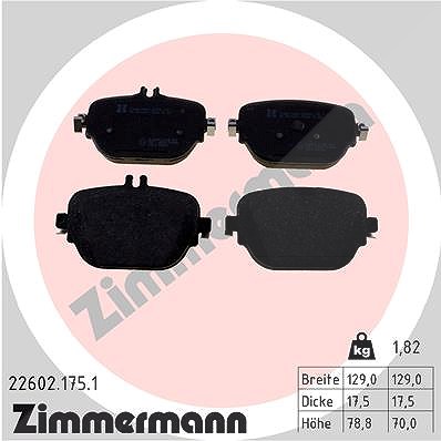 Zimmermann Bremsbelagsatz, Scheibenbremse [Hersteller-Nr. 22602.175.1] für Mercedes-Benz