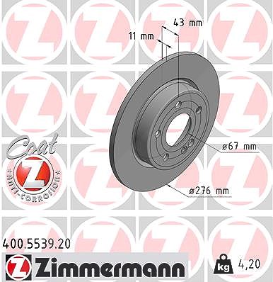 Zimmermann Bremsscheibe [Hersteller-Nr. 400.5539.20] für Mercedes-Benz