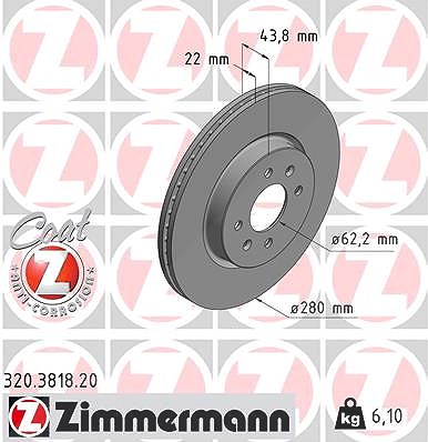 Zimmermann Bremsscheibe [Hersteller-Nr. 320.3818.20] für Kia, Hyundai