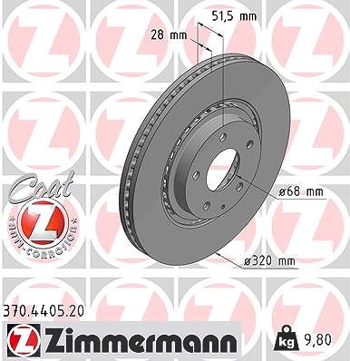 Zimmermann Bremsscheibe [Hersteller-Nr. 370.4405.20] für Mazda