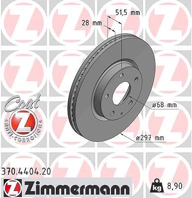 Zimmermann Bremsscheibe [Hersteller-Nr. 370.4404.20] für Mazda