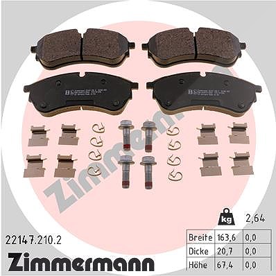 Zimmermann Bremsbelagsatz, Scheibenbremse [Hersteller-Nr. 22147.210.2] für Man, VW