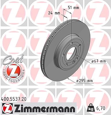 Zimmermann Bremsscheibe [Hersteller-Nr. 400.5537.20] für Mercedes-Benz