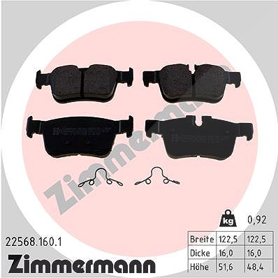 Zimmermann Bremsbelagsatz, Scheibenbremse [Hersteller-Nr. 22568.160.1] für Volvo