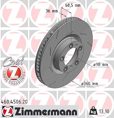 Zimmermann 1x Bremsscheibe Vorderachse Links [Hersteller-Nr. 460.4506.20] für Porsche