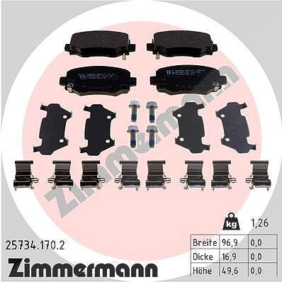 Zimmermann Bremsbelagsatz, Scheibenbremse [Hersteller-Nr. 25734.170.2] für Chrysler, Jeep