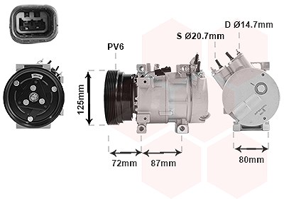 Van Wezel Kompressor, Klimaanlage [Hersteller-Nr. 1300K429] für Nissan