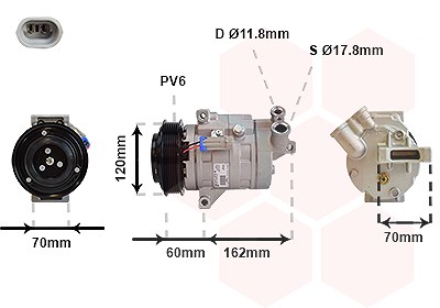 Van Wezel Kompressor, Klimaanlage [Hersteller-Nr. 0800K052] für Chevrolet