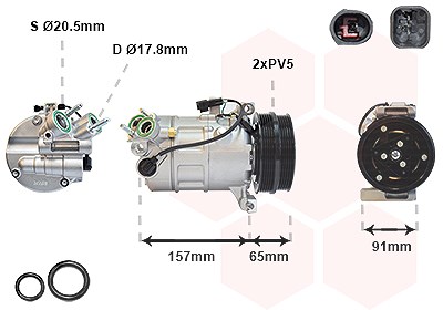 Van Wezel Kompressor, Klimaanlage [Hersteller-Nr. 5901K700] für Volvo