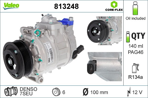 Valeo Kompressor, Klimaanlage [Hersteller-Nr. 813248] für VW