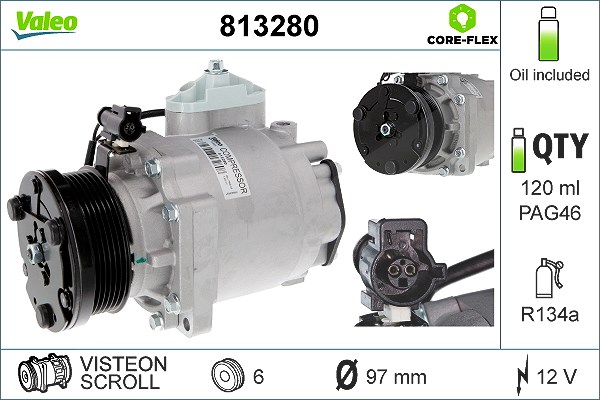 Valeo Kompressor, Klimaanlage [Hersteller-Nr. 813280] für Ford
