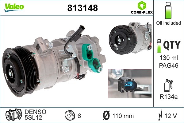 Valeo Kompressor, Klimaanlage [Hersteller-Nr. 813148] für BMW, Rolls-royce