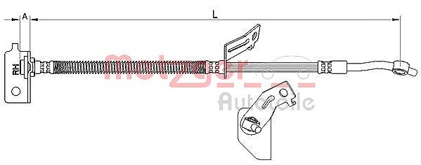 Metzger Autoteile Bremsschlauch [Hersteller-Nr. 4111457] für Hyundai