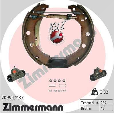 Zimmermann Bremsbackensatz [Hersteller-Nr. 20990.113.0] für Peugeot