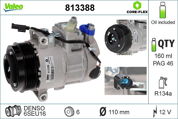 Valeo Kompressor, Klimaanlage [Hersteller-Nr. 813388] für Mercedes-Benz