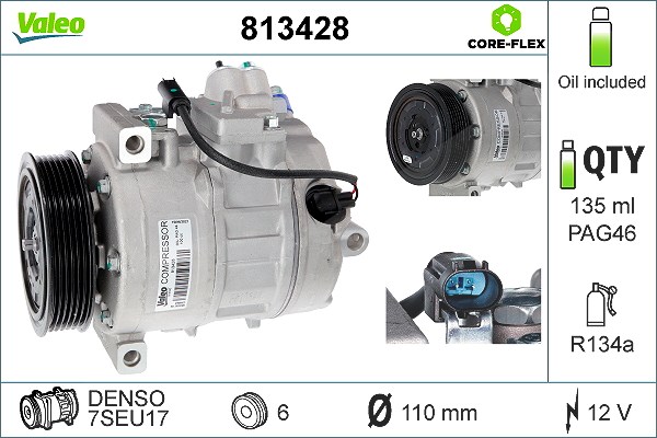 Valeo Kompressor, Klimaanlage [Hersteller-Nr. 813428] für BMW
