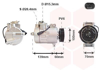 Van Wezel Kompressor, Klimaanlage [Hersteller-Nr. 5800K356] für VW