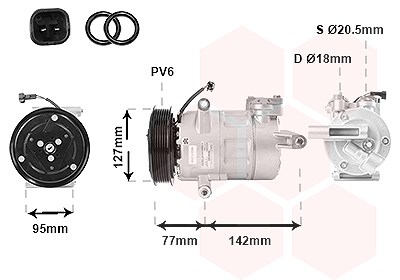 Van Wezel Kompressor, Klimaanlage [Hersteller-Nr. 1800K469] für Ford