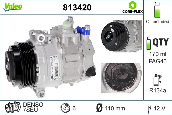 Valeo Kompressor, Klimaanlage [Hersteller-Nr. 813420] für Mercedes-Benz