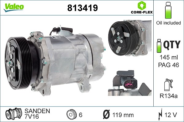 Valeo Kompressor, Klimaanlage [Hersteller-Nr. 813419] für Ford, VW, Seat