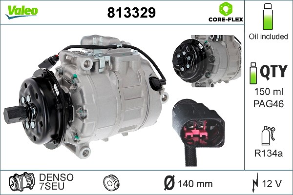 Valeo Kompressor, Klimaanlage [Hersteller-Nr. 813329] für VW