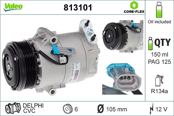Valeo Kompressor, Klimaanlage [Hersteller-Nr. 813101] für Opel, Vauxhall