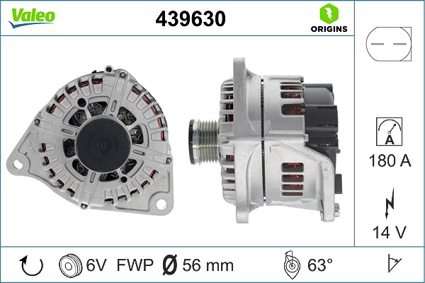 Valeo Generator [Hersteller-Nr. 439630] für Fiat, Peugeot, Citroën, Iveco