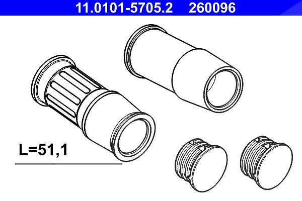 Ate Führungshülsensatz, Bremssattel [Hersteller-Nr. 11.0101-5705.2] für Seat, VW