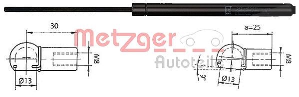 Metzger Autoteile Gasfeder, Koffer-/Laderaum [Hersteller-Nr. 2110338] für Volvo