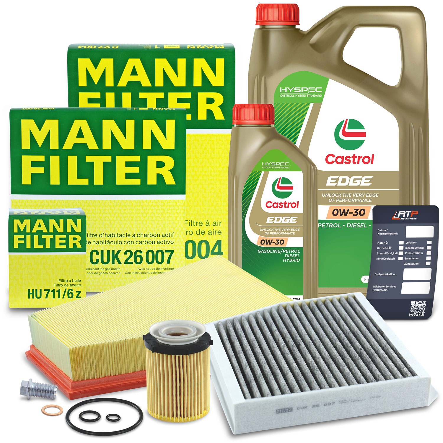 Mann-filter Inspektionspaket A+6L CASTROL EDGE FST 0W-30 [Hersteller-Nr. 10493267] für Mercedes-Benz