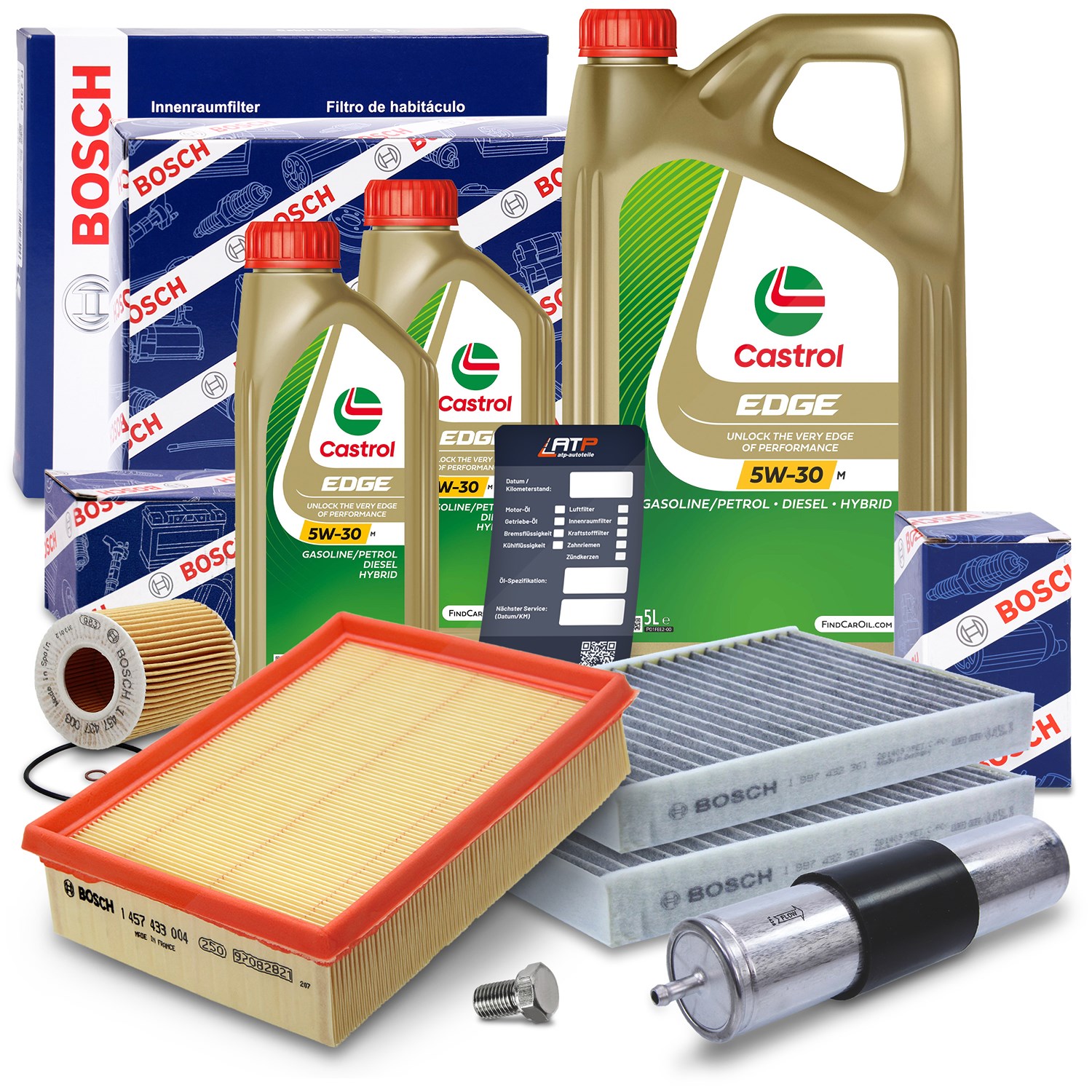 Bosch Inspektionspaket B + 7 L CASTROL 5W-30 M [Hersteller-Nr. 10492136] für BMW