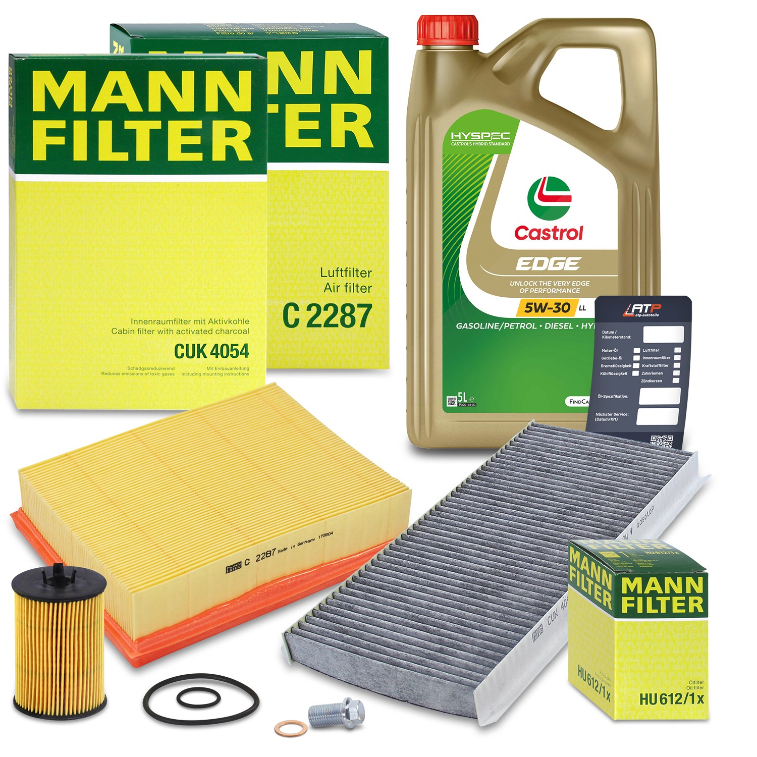 Mann-filter Inspektionspaket A + 5L CASTROL EDGE FST 5W-30 LL [Hersteller-Nr. 10492403] für Mercedes-Benz