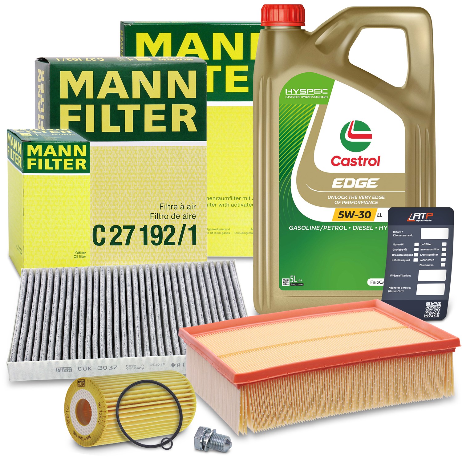 Mann-filter Inspektionspaket A+5L CASTROL EDGE FST 5W-30 LL [Hersteller-Nr. 10493263] für Audi