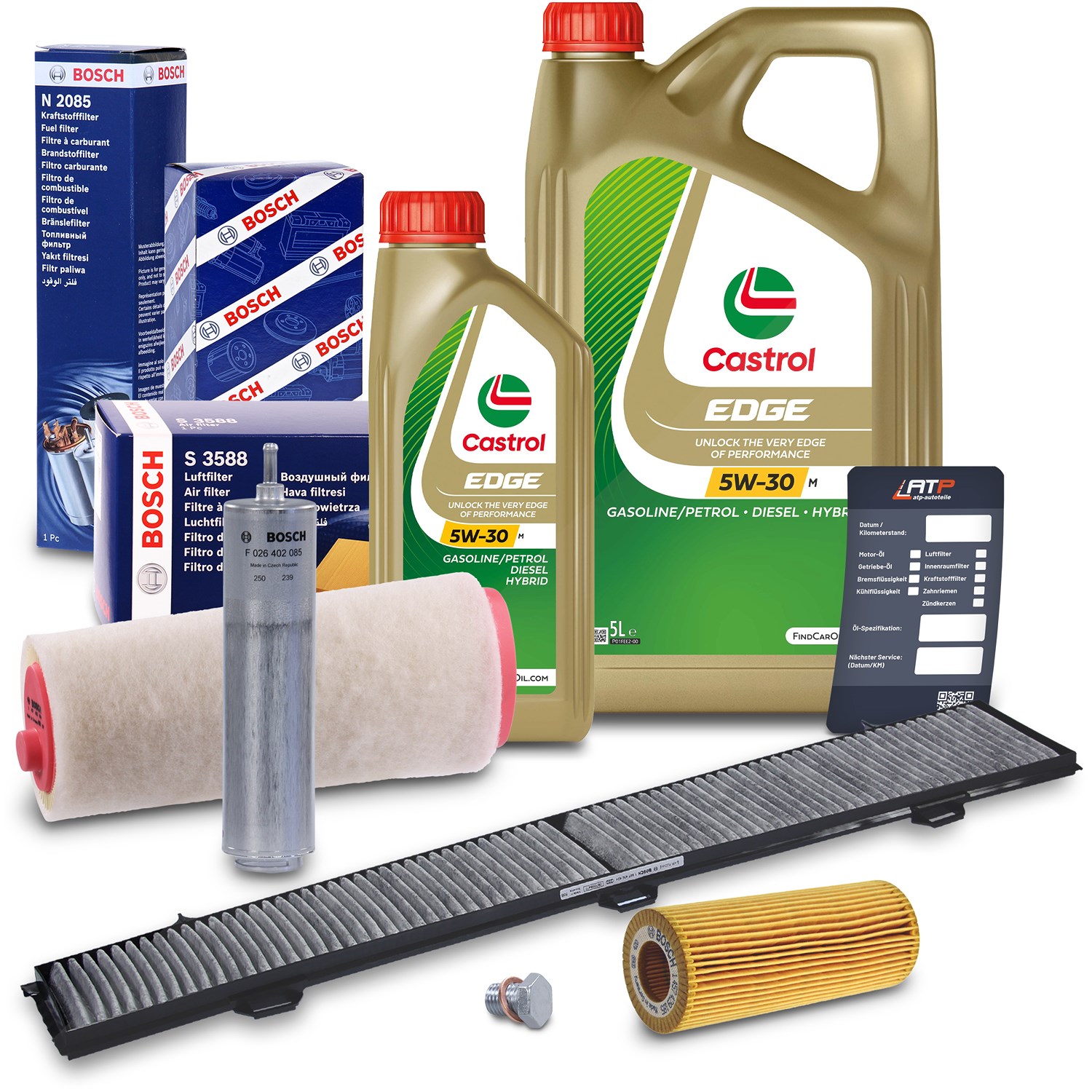 Bosch Inspektionspaket B+ 6 L CASTROL 5W-30 M [Hersteller-Nr. 10492145] für BMW