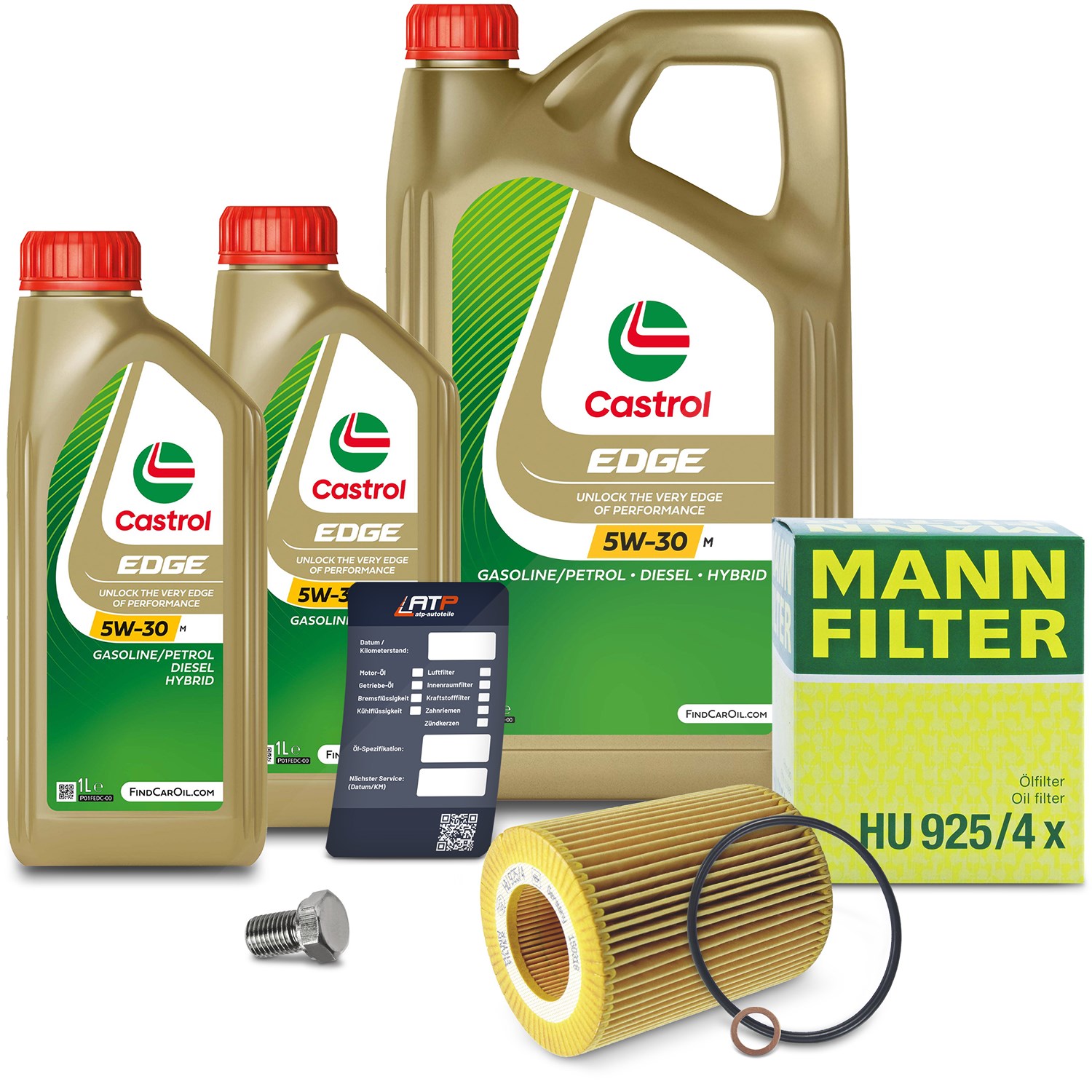 Mann-filter Ölfilter+Schraube+7 L Castrol 5W-30 M [Hersteller-Nr. 10491987] für BMW