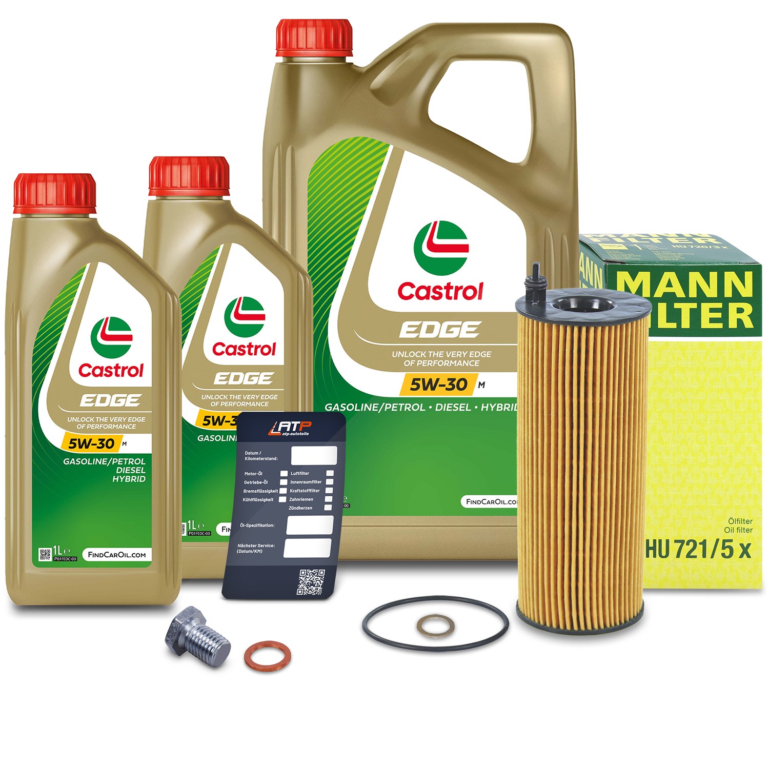 Mann-filter Ölfilter+Schraube+7 L Castrol 5W-30 M [Hersteller-Nr. 10491989] für BMW