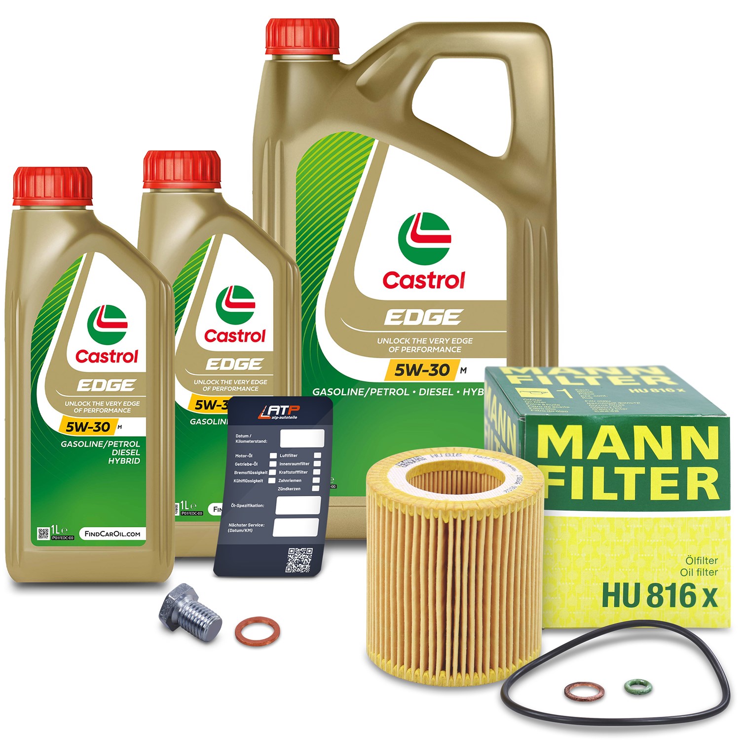 Mann-filter Ölfilter+Schraube+7 L Castrol 5W-30 M [Hersteller-Nr. 10491993] für BMW