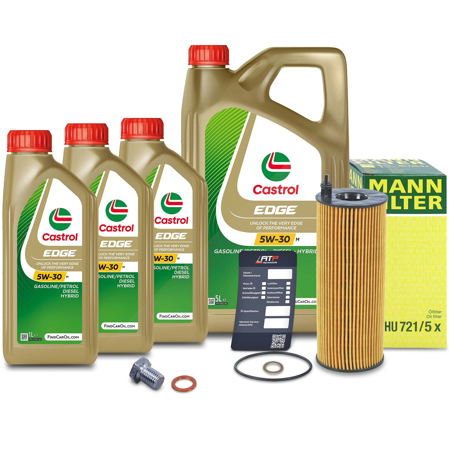 Mann-filter Ölfilter+Schraube+8 L Castrol 5W-30 M [Hersteller-Nr. 10492000] für BMW