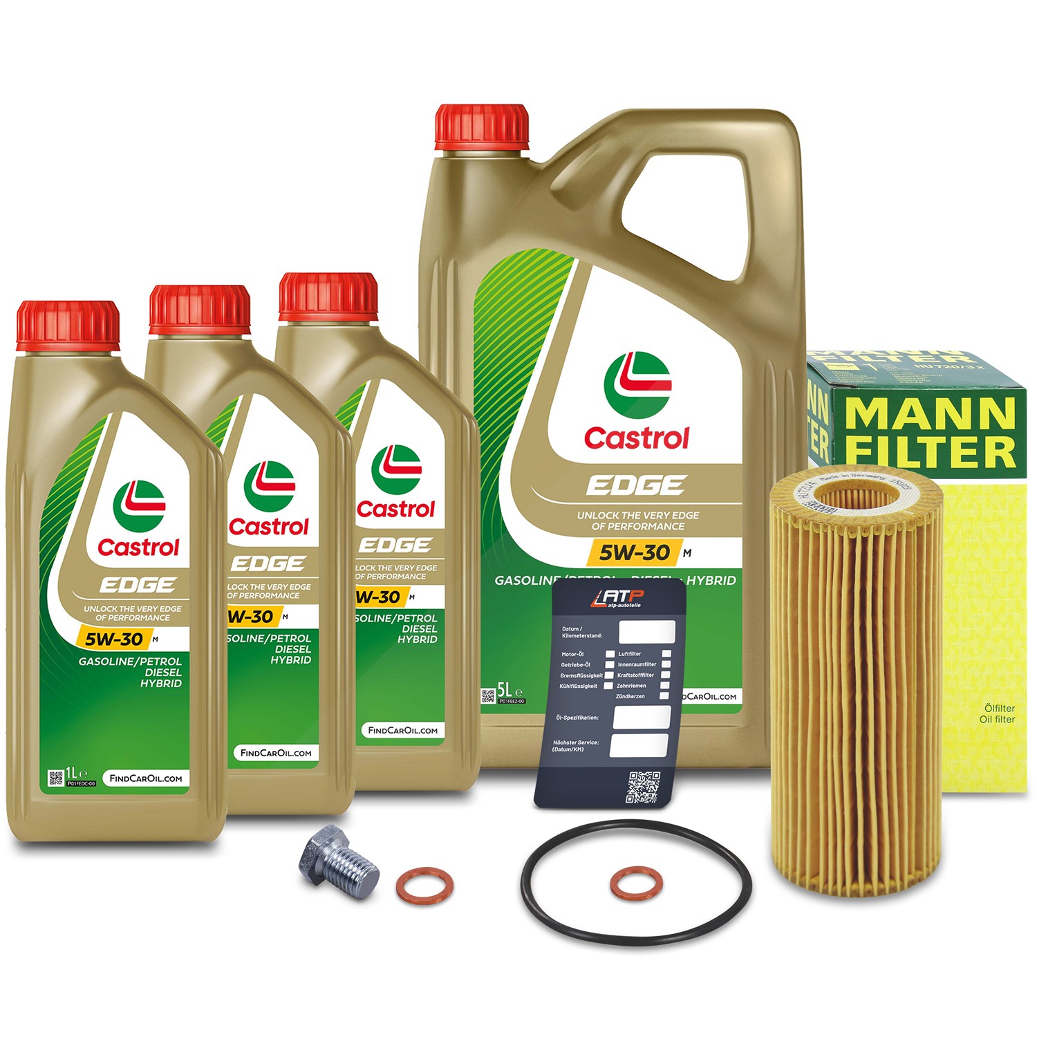 Mann-filter Ölfilter+Schraube+8 L Castrol 5W-30 M [Hersteller-Nr. 10492001] für BMW